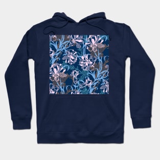 Pink and Navy Tropical Carnation Hoodie